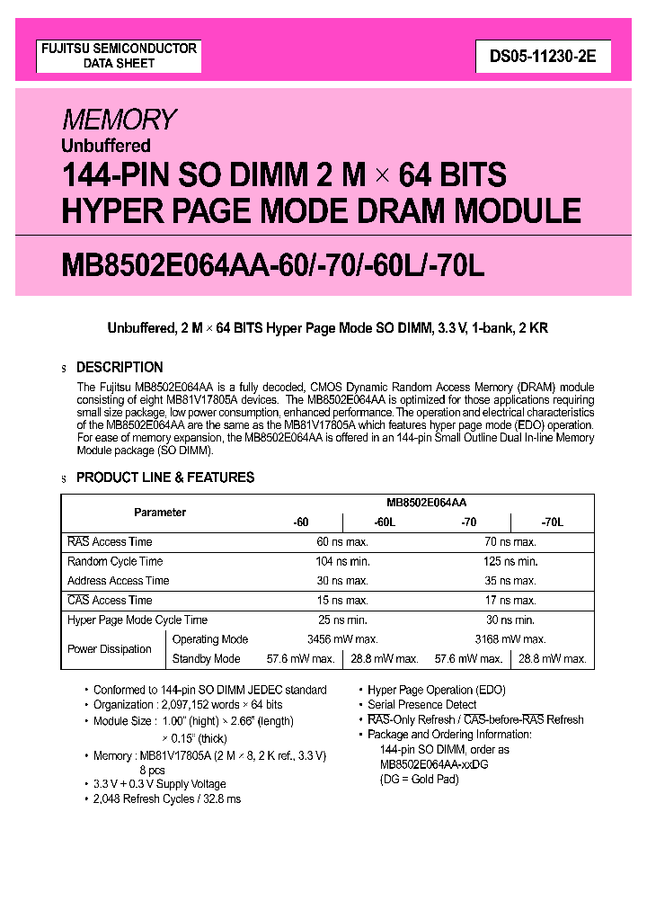 MB8502E064AA-60L_2946495.PDF Datasheet