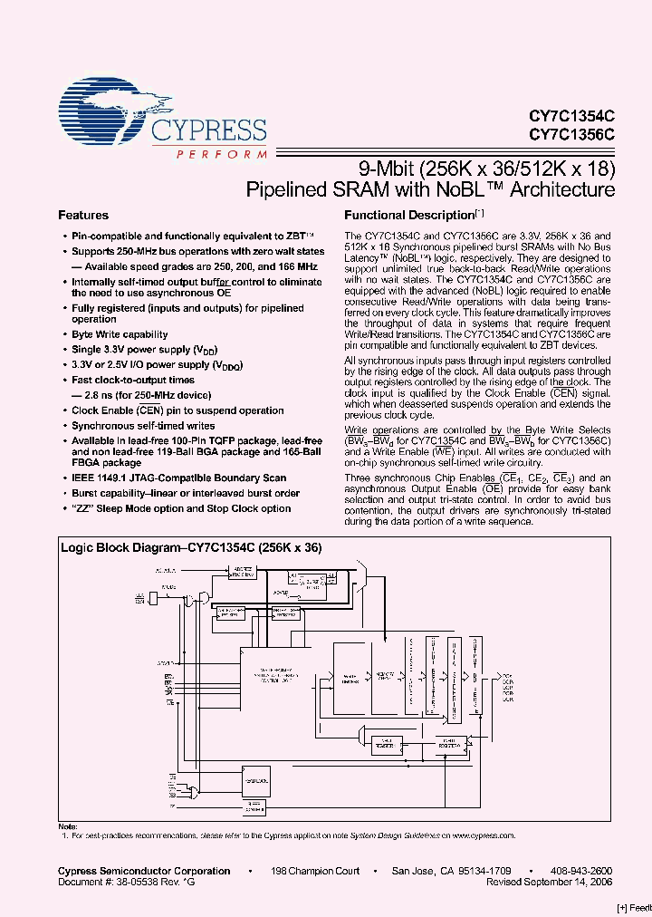 CY7C1356C-166BZI_2952159.PDF Datasheet