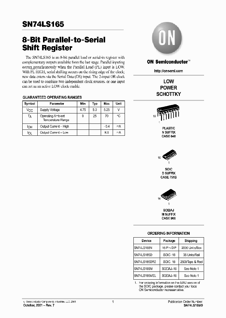 SN74LS165-D_2953378.PDF Datasheet