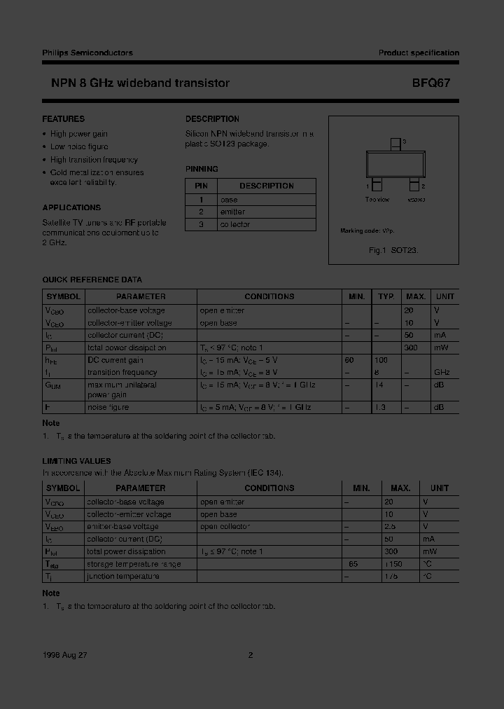 BFQ67TR_2955260.PDF Datasheet