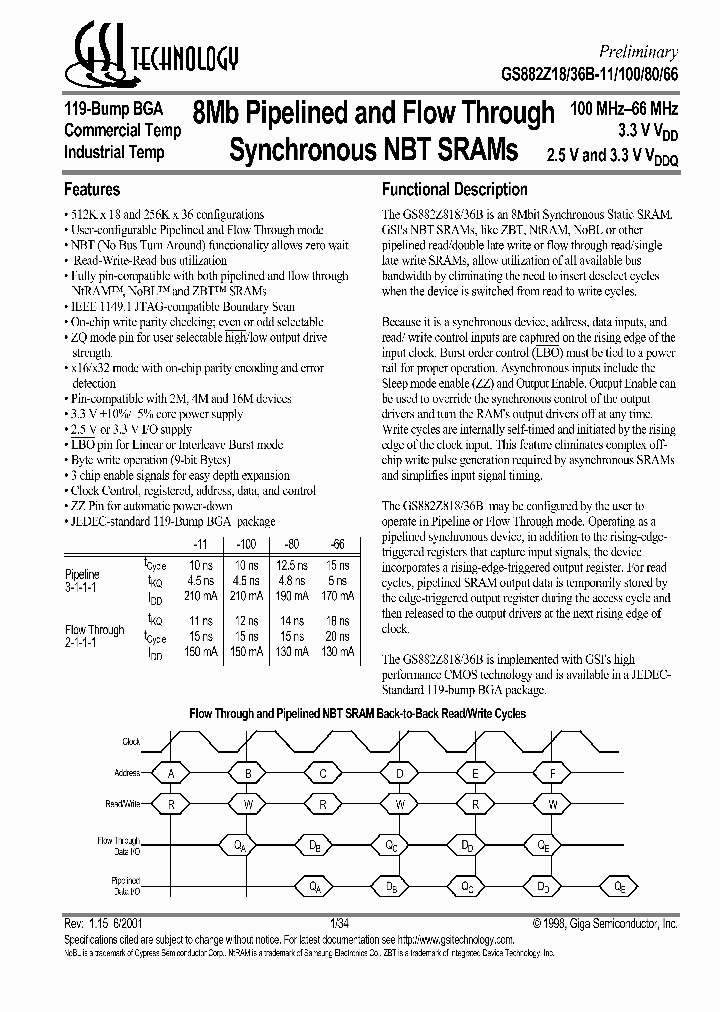 GS882Z36B-100I_2963067.PDF Datasheet