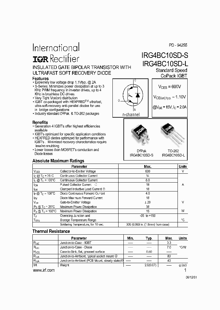 IRG4BC10SD-STRR_3006886.PDF Datasheet