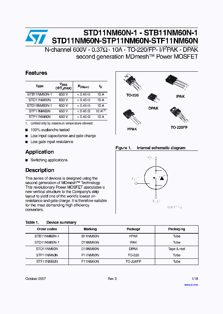 STB11NM60N-1_3006265.PDF Datasheet