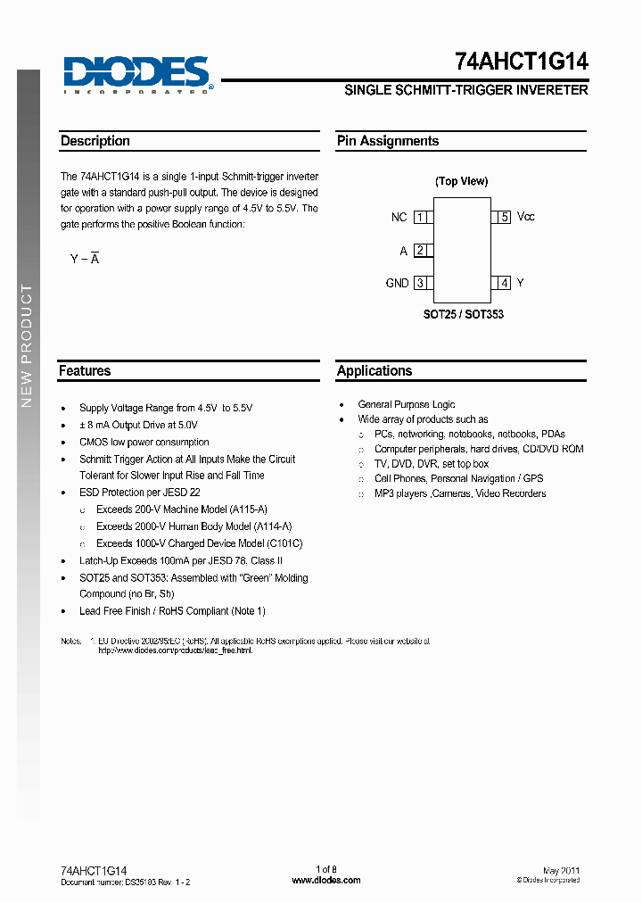 74AHCT1G14SE_3027504.PDF Datasheet