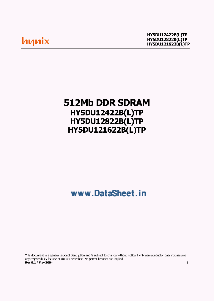 HY5DU121622B_3048880.PDF Datasheet