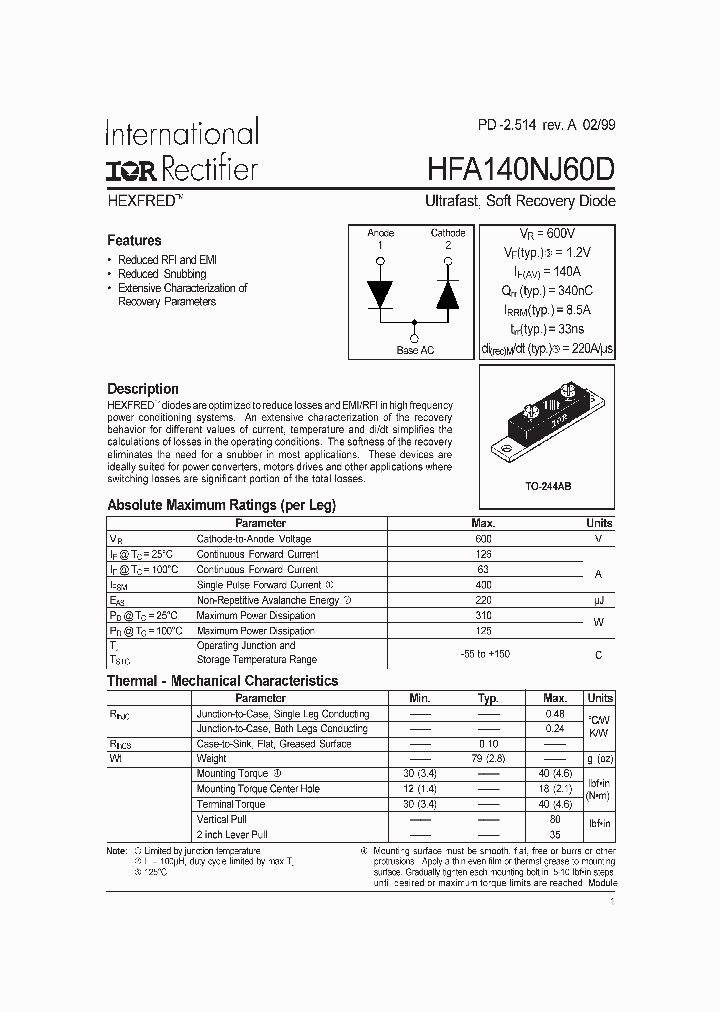 HFA140NJ60D_3073473.PDF Datasheet