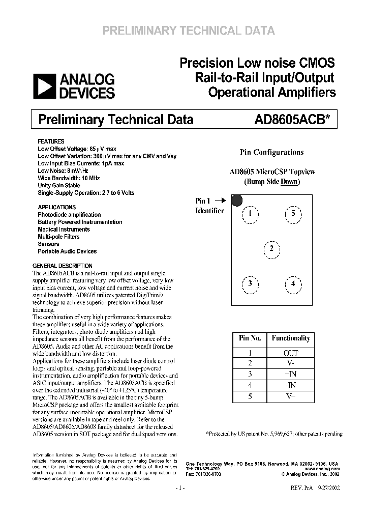 AD8605ACB_3077517.PDF Datasheet