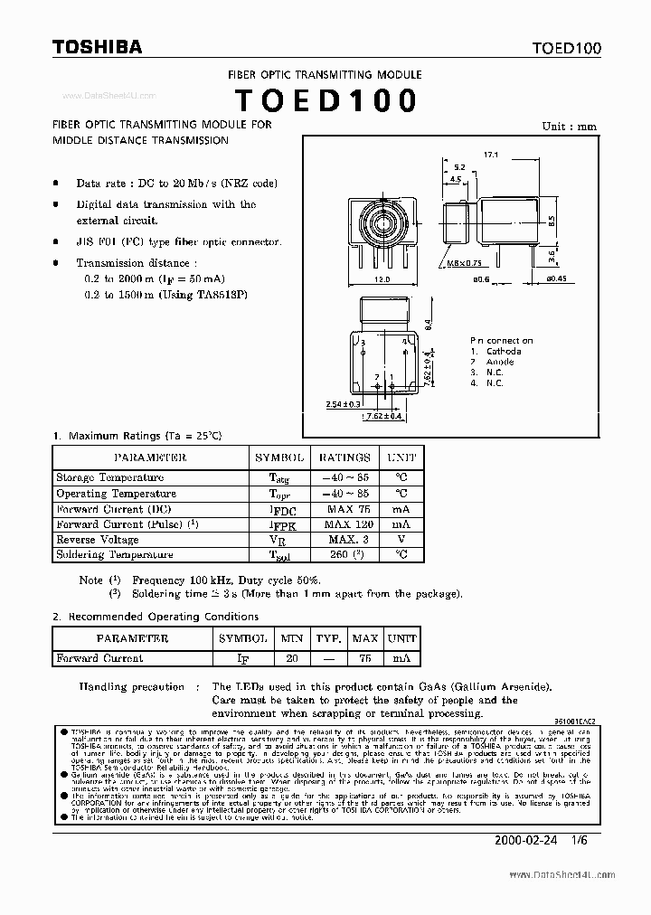 TOED100_3106120.PDF Datasheet