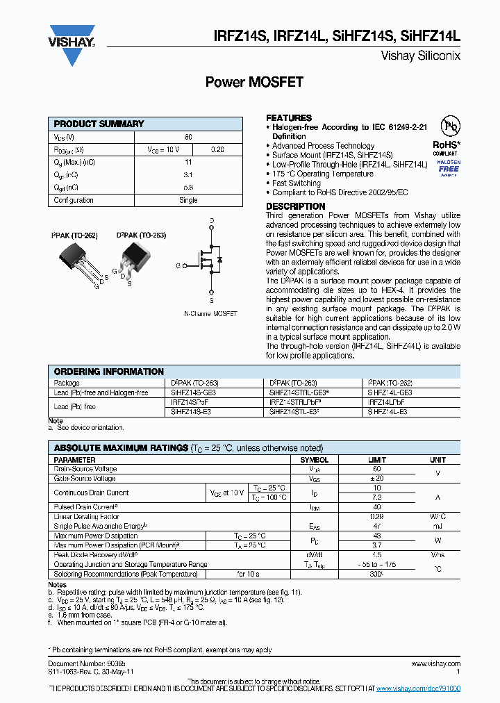 SIHFZ14STRL-GE3_3112024.PDF Datasheet