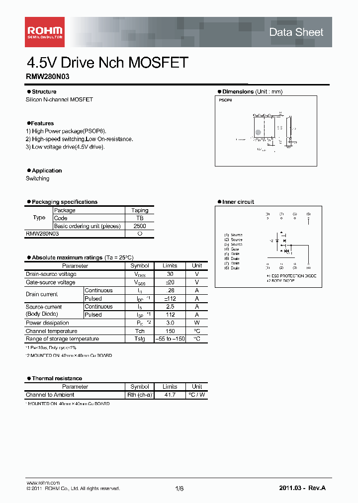 RMW280N03_3113621.PDF Datasheet