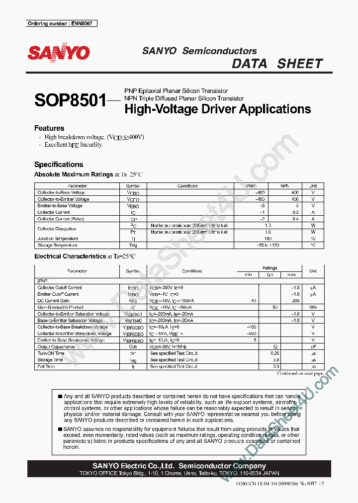 SOP8501_3130334.PDF Datasheet