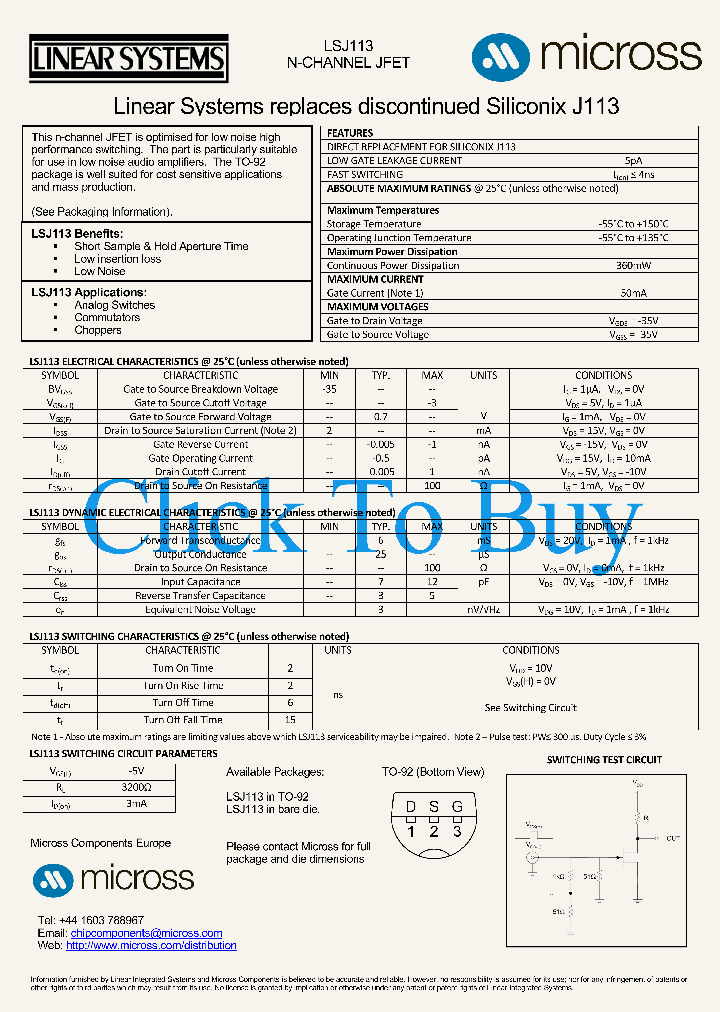 LSJ113TO-92_3139235.PDF Datasheet