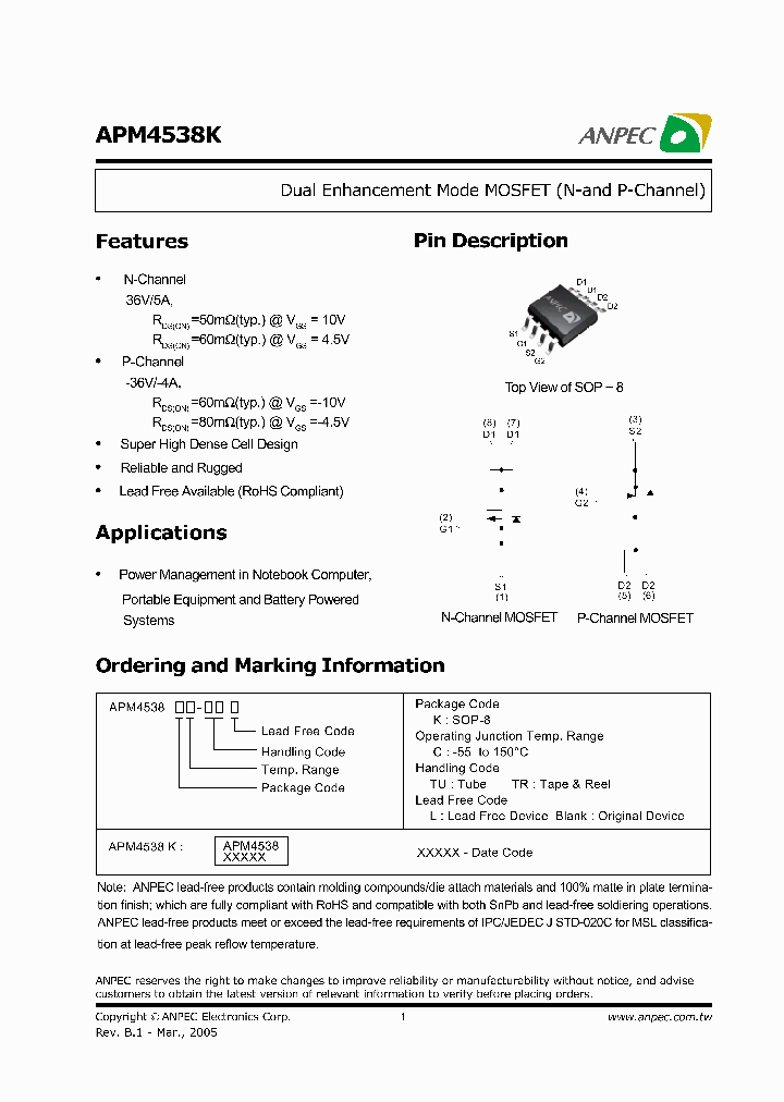 APM4538KC-TU_3198293.PDF Datasheet