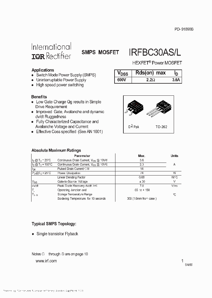 IRFBC30ASTRR_3210677.PDF Datasheet