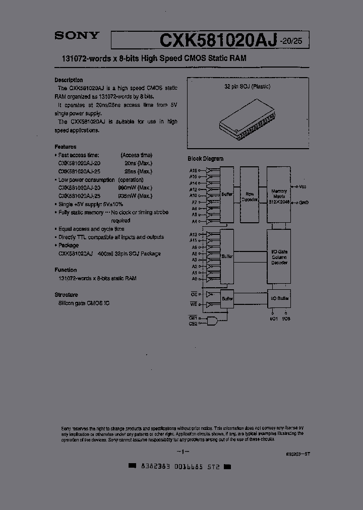 CXK581020AJ-20_3253665.PDF Datasheet