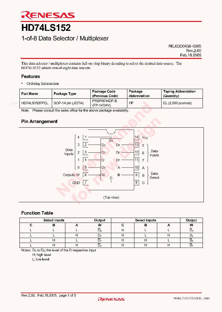 74LS152_3260723.PDF Datasheet