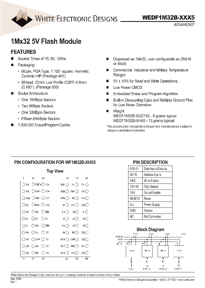 WEDF1M32B-090HM5A_3281532.PDF Datasheet