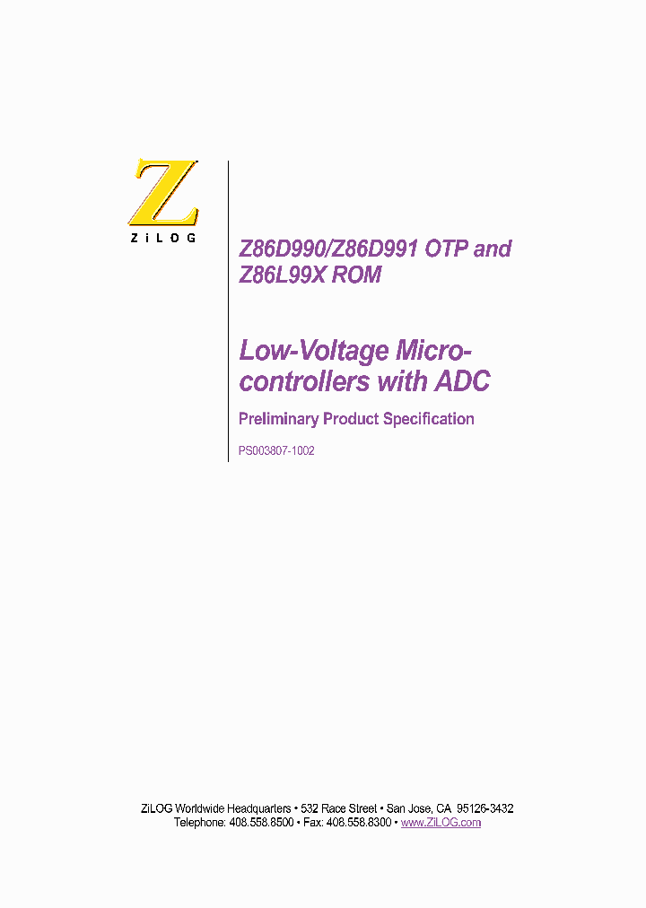 Z86L99_3294485.PDF Datasheet