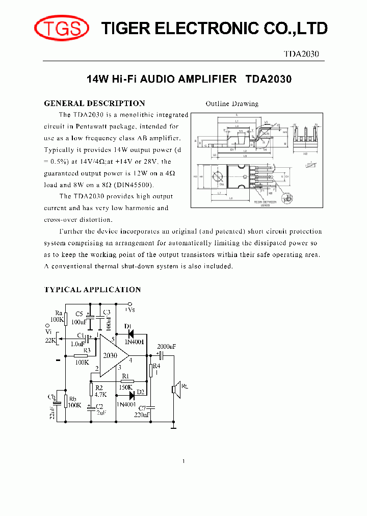 TDA2030_3301974.PDF Datasheet
