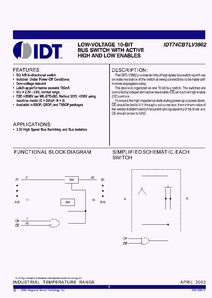 IDT74CBTLV3862PYG_3299775.PDF Datasheet