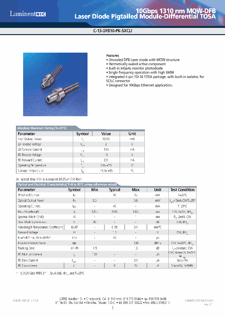 C-13-DFB10-PK-SLCLI_3384557.PDF Datasheet