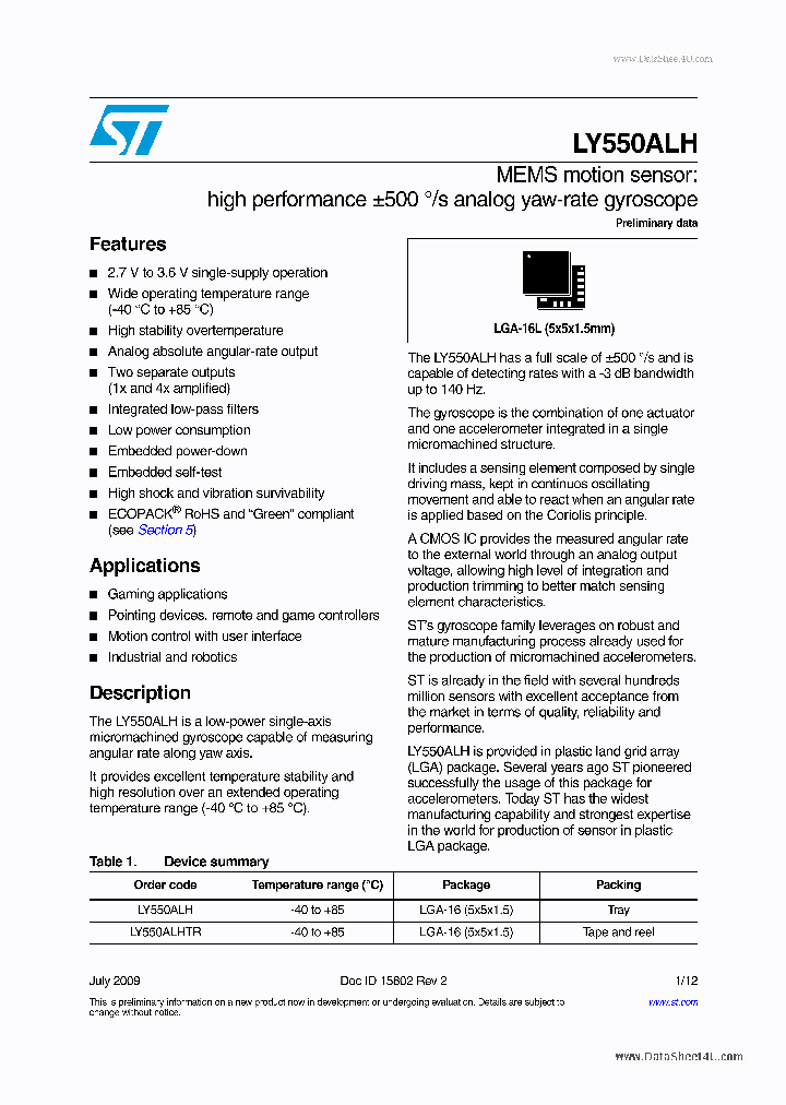 LY550ALH_3384952.PDF Datasheet