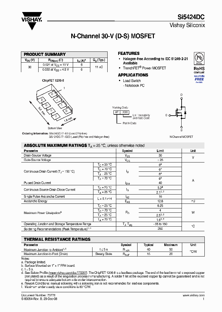 SI5424DC-T1-GE3_3390998.PDF Datasheet