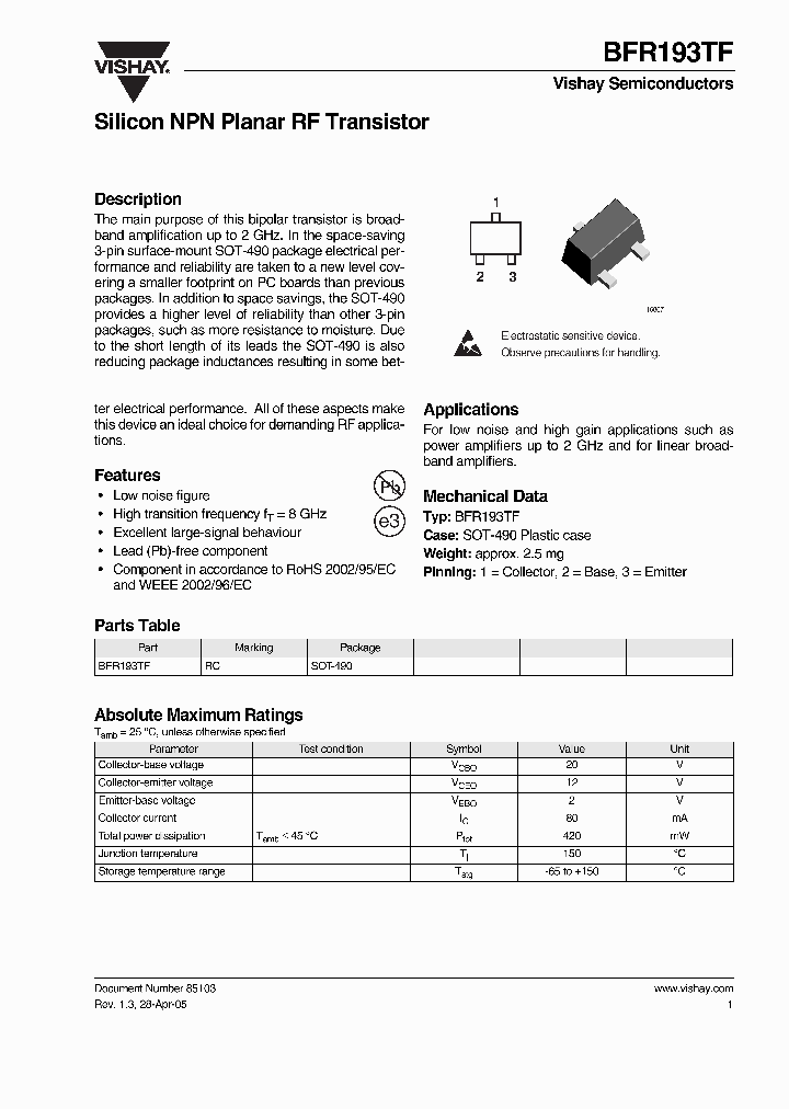 BFR193TF_3410139.PDF Datasheet