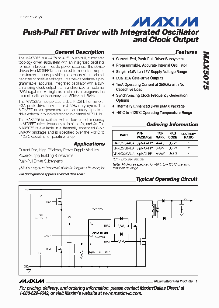 MAX5075CAUA_3490174.PDF Datasheet