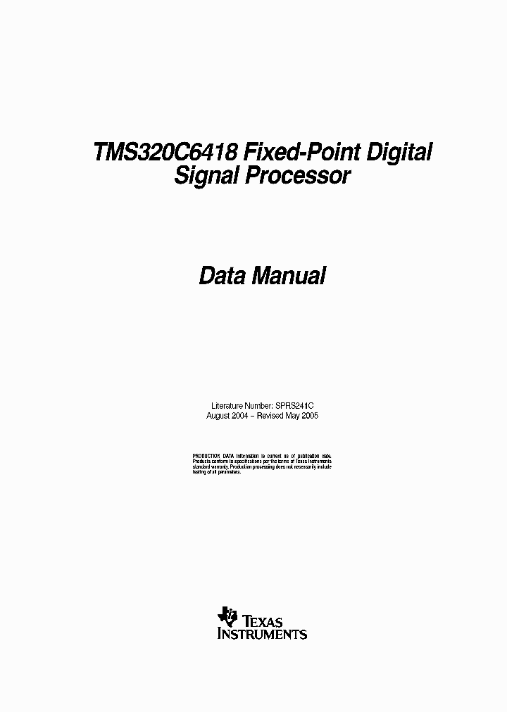 TMS320C6418ZTS600_3494207.PDF Datasheet