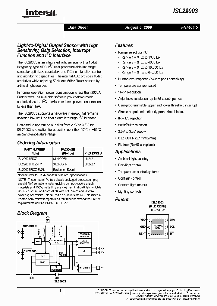 ISL29003IROZ_3500383.PDF Datasheet