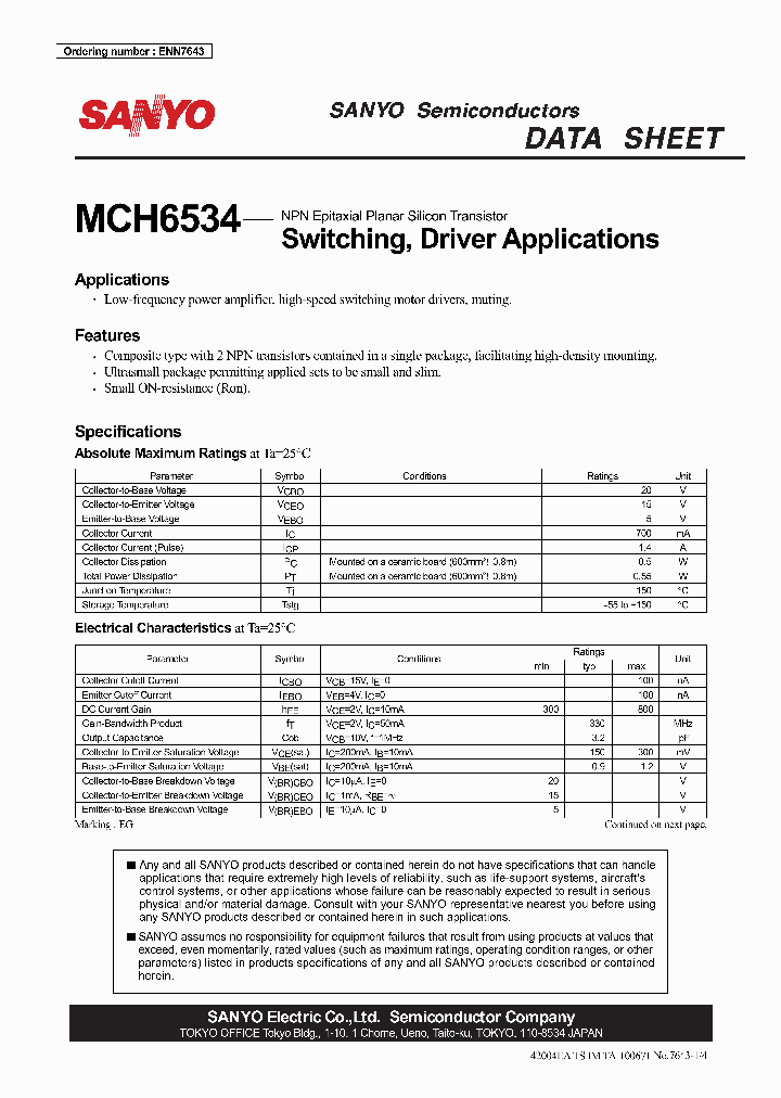 MCH6534_3598387.PDF Datasheet