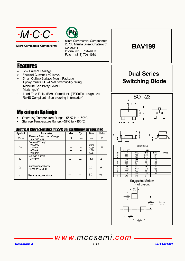 BAV199_3606707.PDF Datasheet