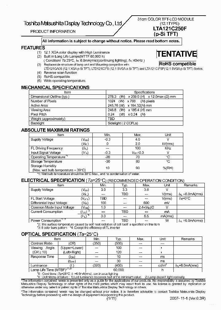 LTA121C250F_3657616.PDF Datasheet