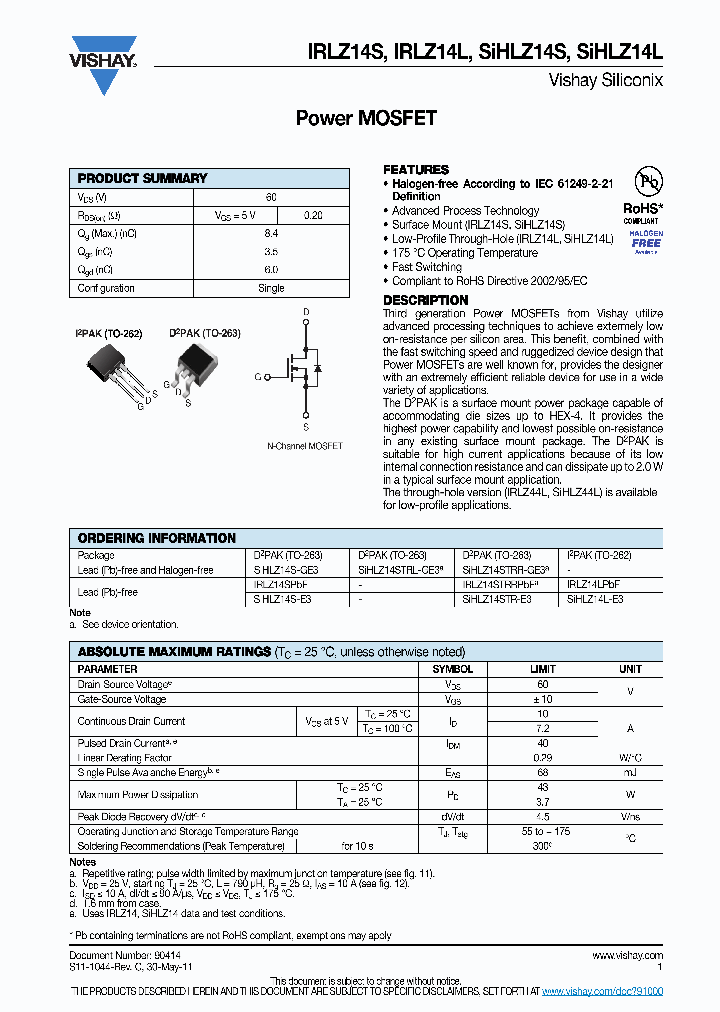 SIHLZ14STRL-GE3_3658258.PDF Datasheet