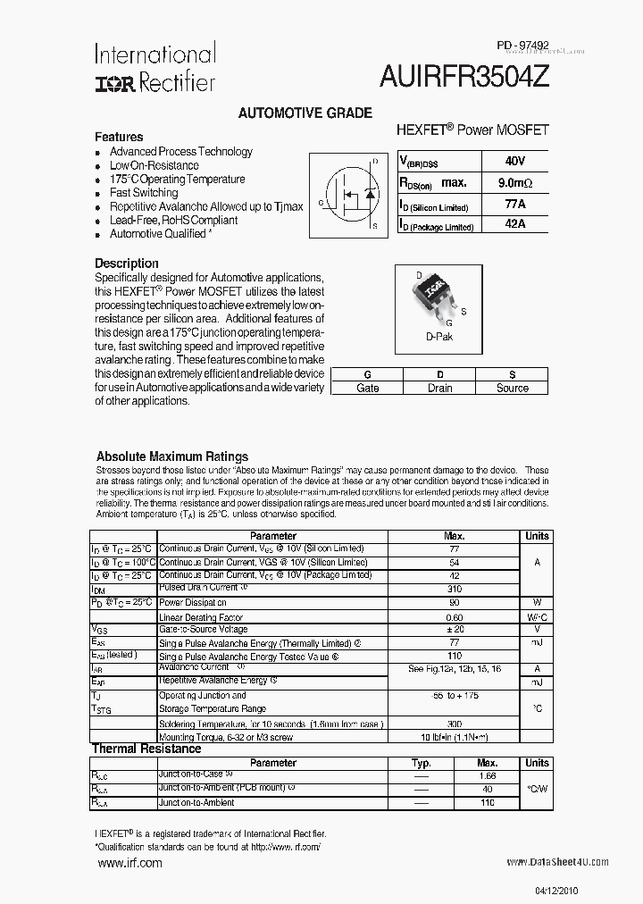 AUIRFR3504Z_3669469.PDF Datasheet