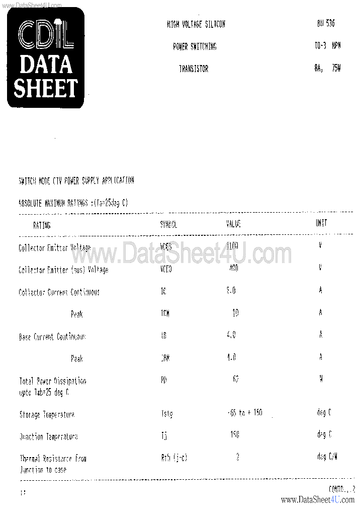 BU536_3687317.PDF Datasheet