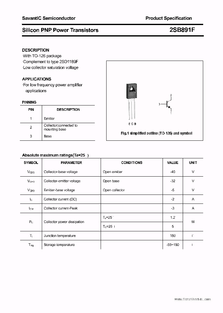 2SB891F_3718908.PDF Datasheet