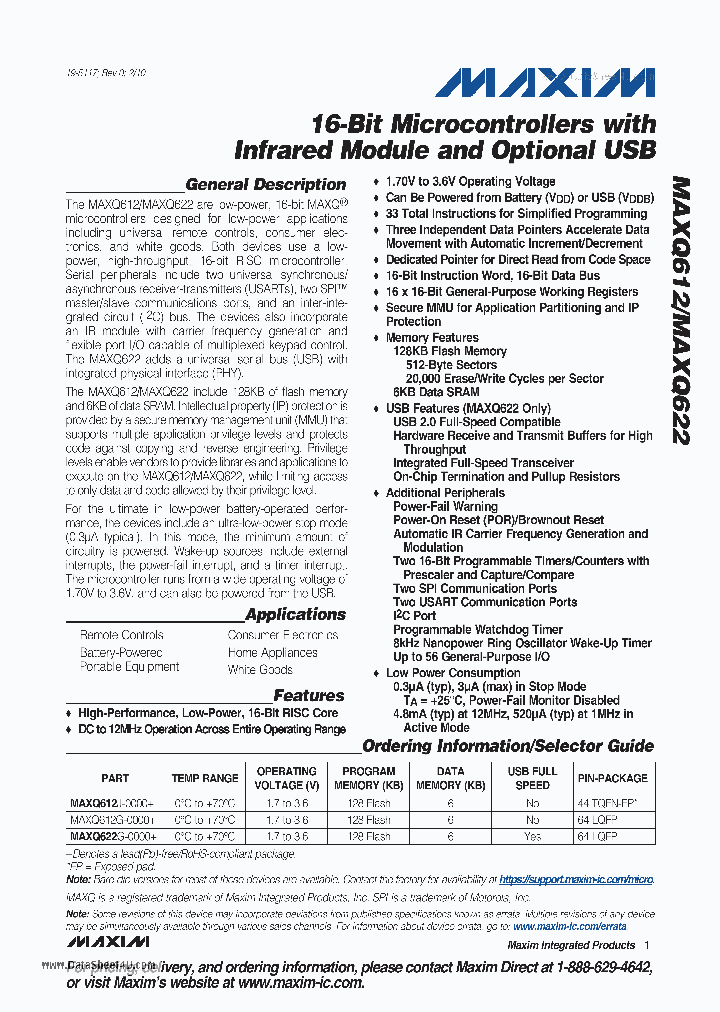 MAXQ612_3726415.PDF Datasheet