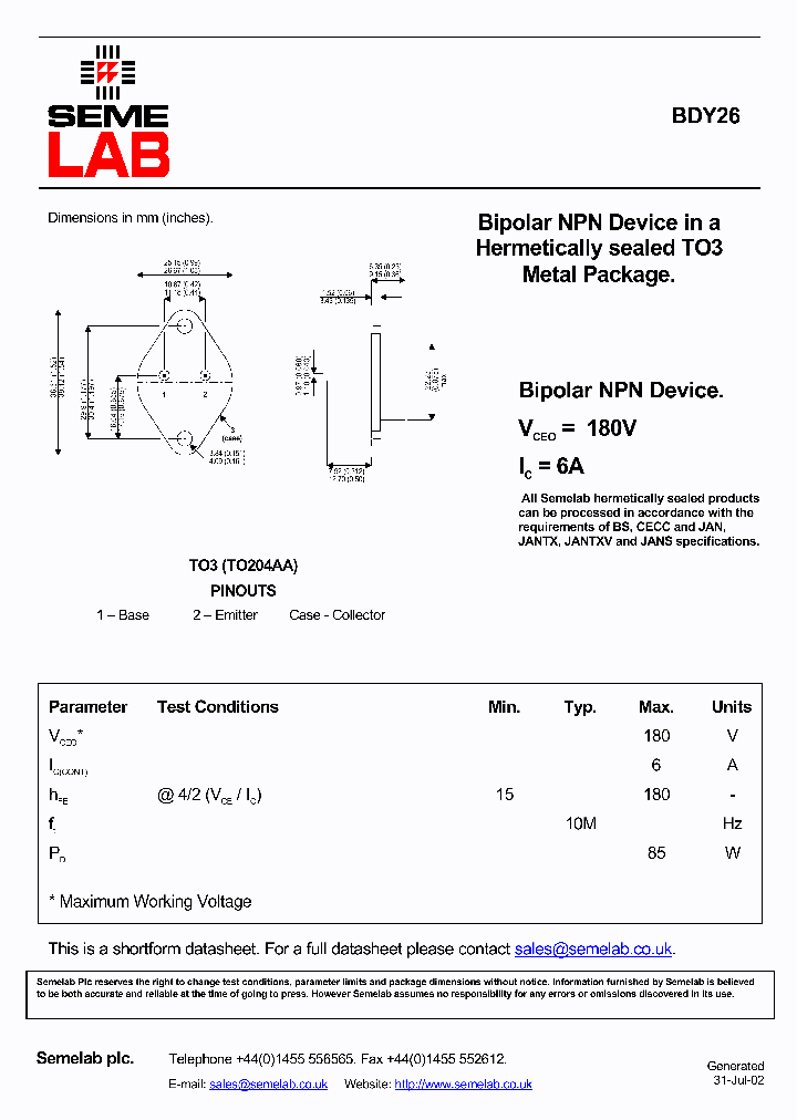 BDY26MOD_3748146.PDF Datasheet