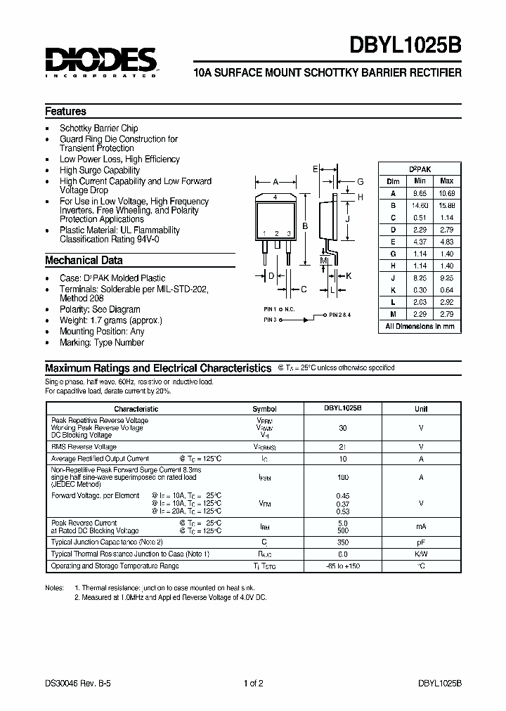 DBYL1025B-13_3754613.PDF Datasheet
