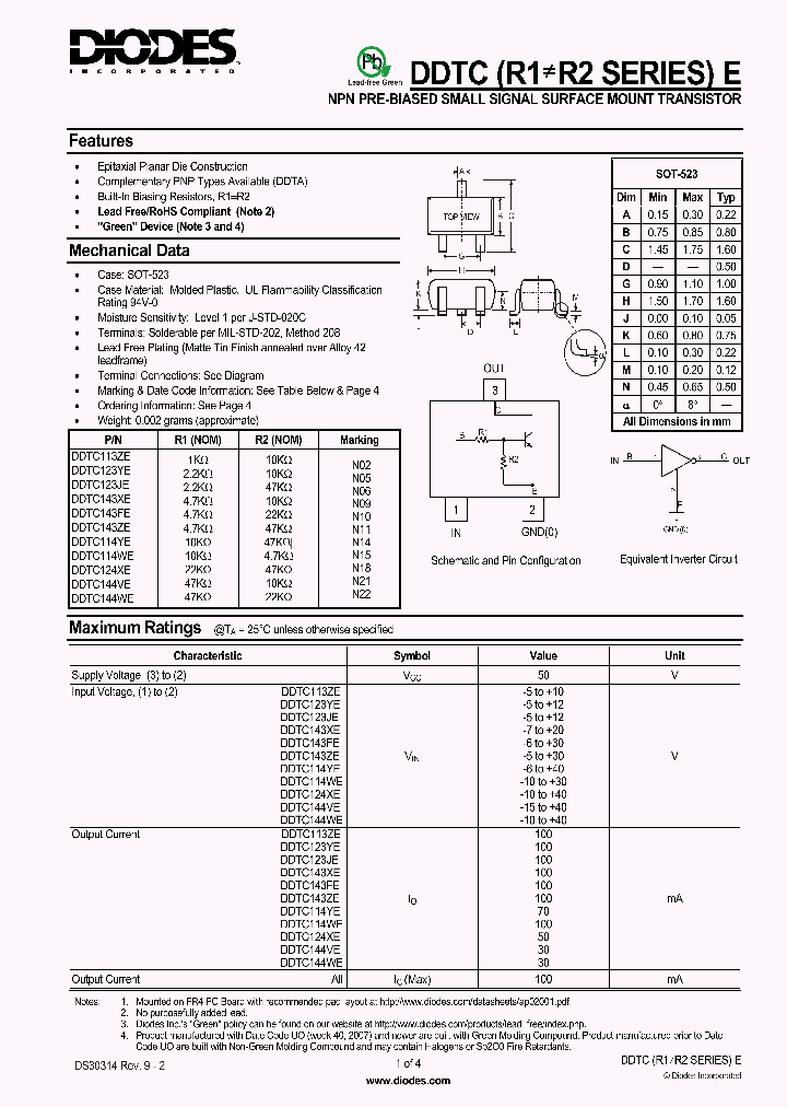 DDTC114YE-7-F_3753512.PDF Datasheet
