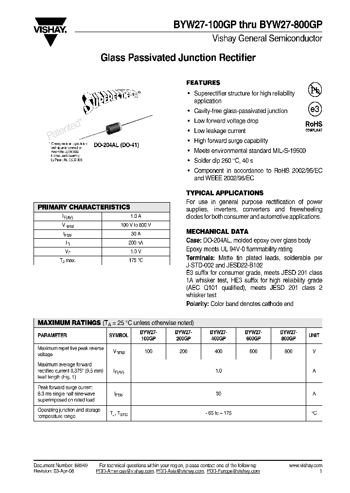BYW27-100GPE354_3758272.PDF Datasheet