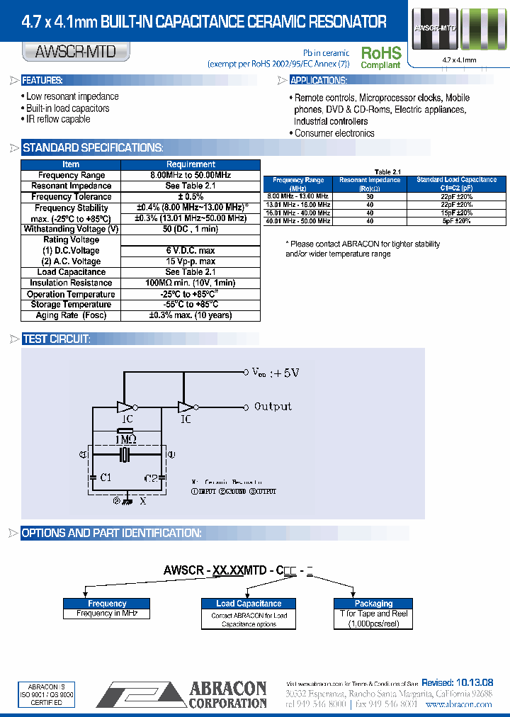 AWSCR-1601MHZMTD-C15-T_3765824.PDF Datasheet
