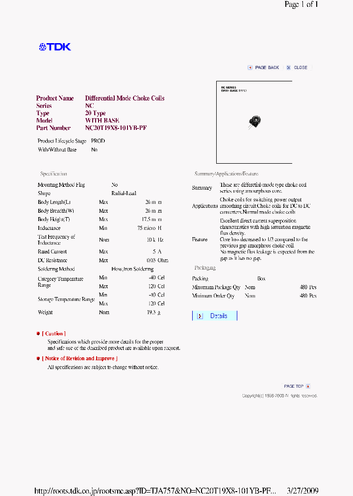 NC20T19X8-101YB-PF_3770264.PDF Datasheet