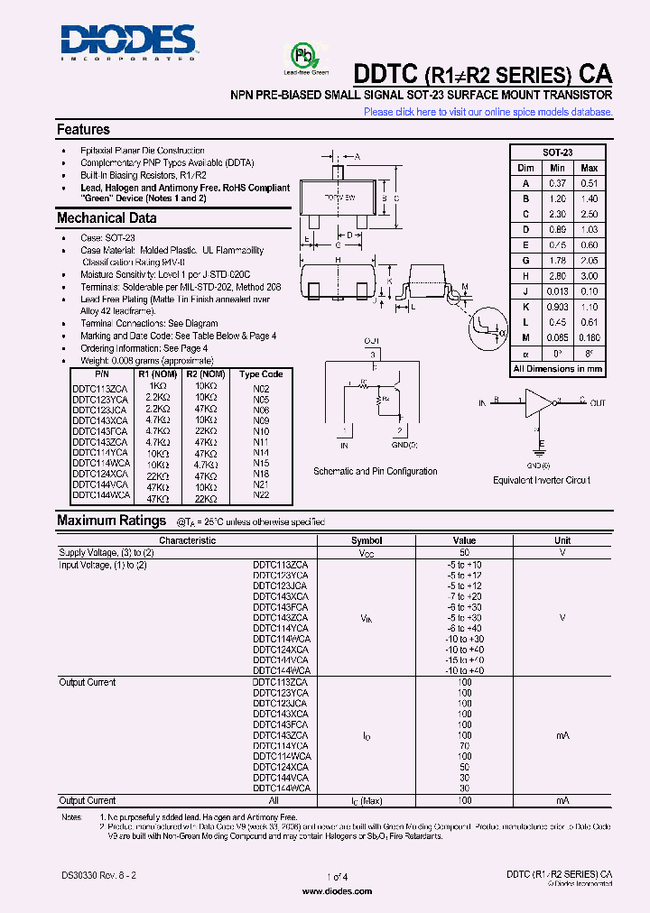 DDTC114YCA-7-F_3772357.PDF Datasheet