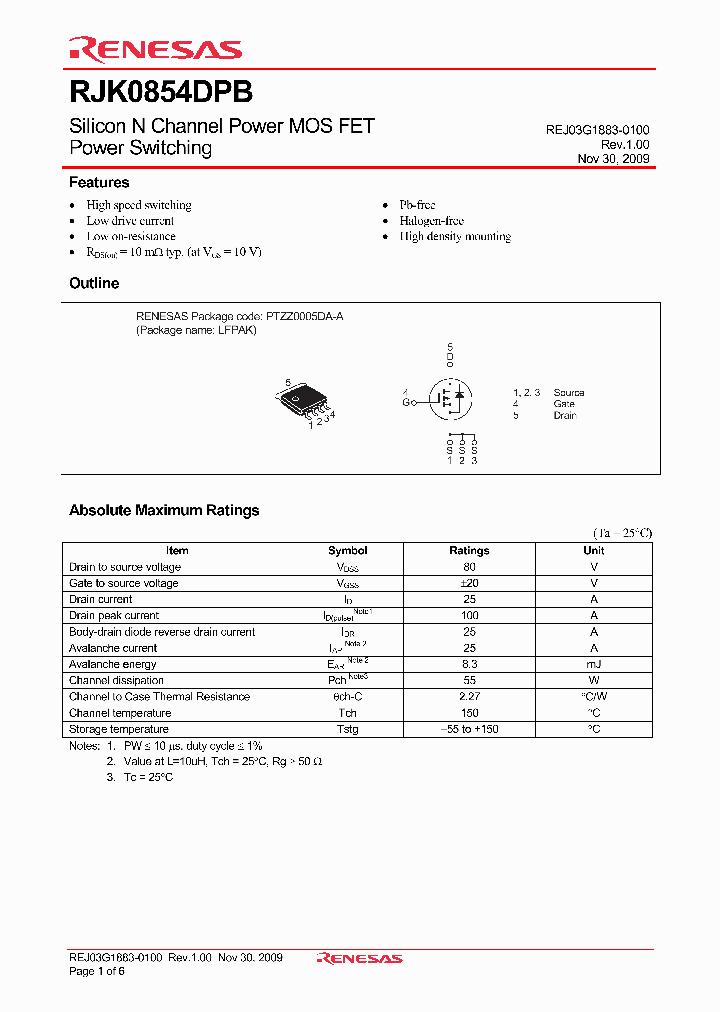 RJK0854DPB-00-J5_3777509.PDF Datasheet