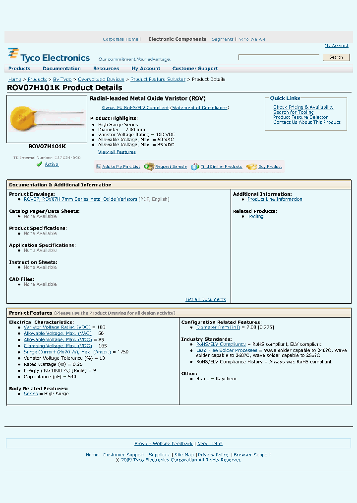 ROV07H101K_3805593.PDF Datasheet