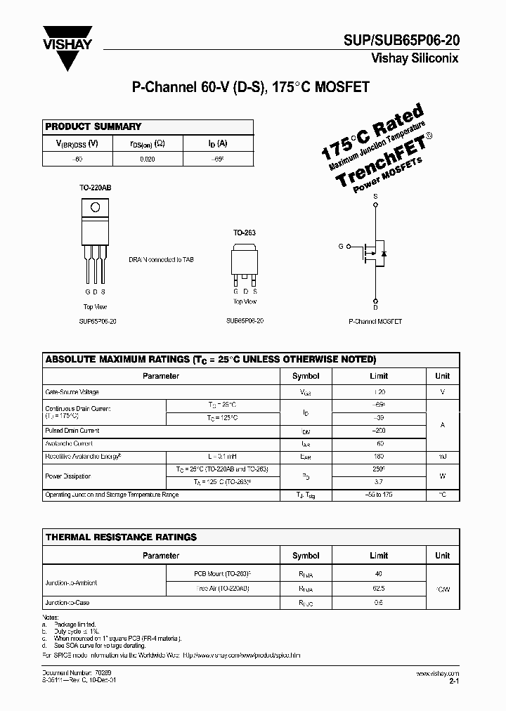 SUB65P06-20-T1-E3_3819822.PDF Datasheet