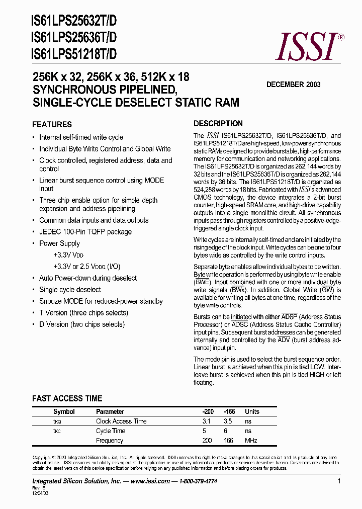 IS61LPS25636T-166TQ_3826912.PDF Datasheet